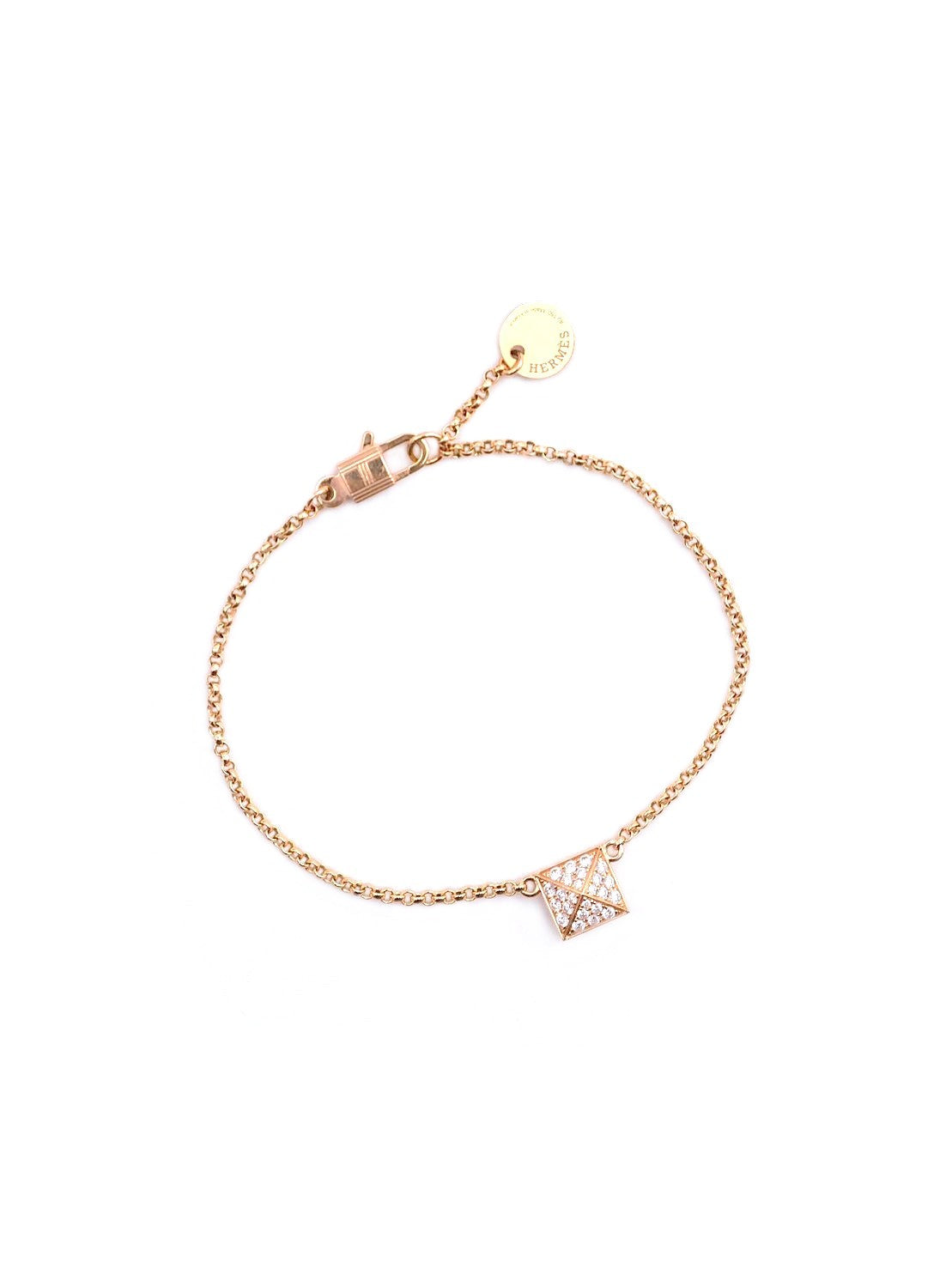 HERMES Clou'd H 18K玫瑰金鑽石手鍊 - 小號 0.15carat