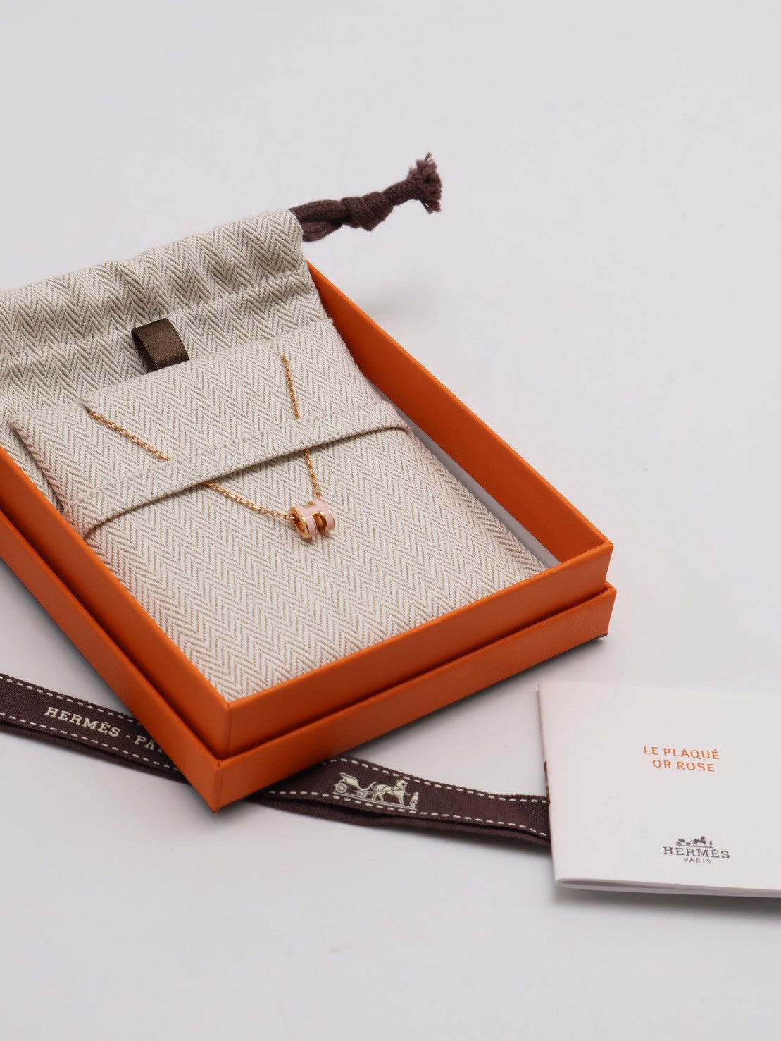 HERMES Mini pop H項鍊 - 糖果粉玫瑰金