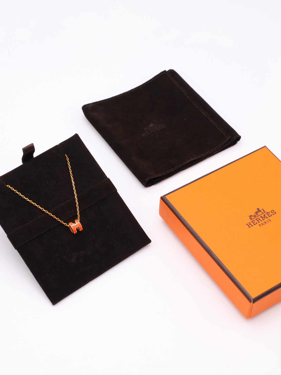 HERMES Mini Pop H項鍊 - 愛馬仕橘金