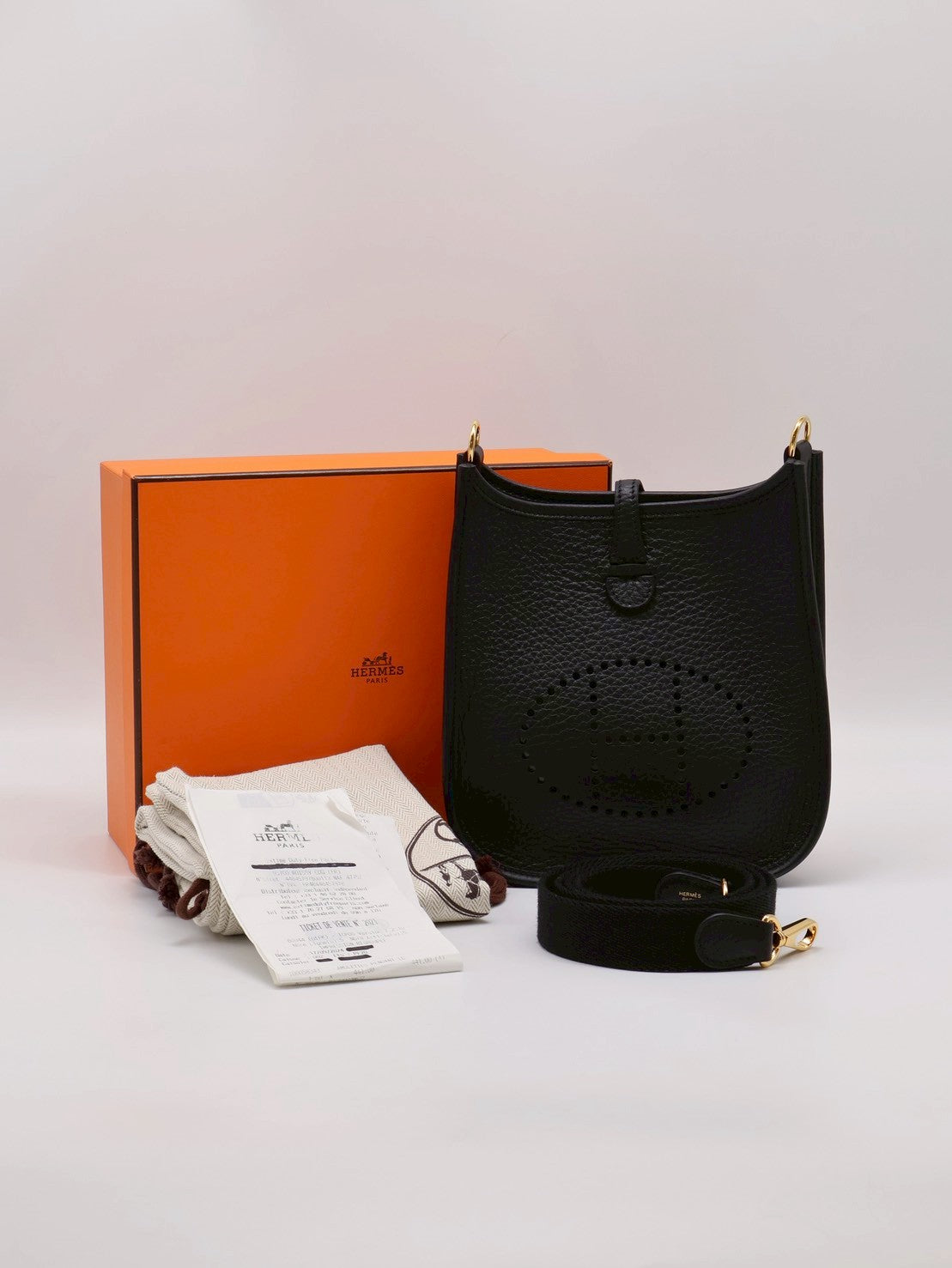 HERMES Mini Evelyne - Noir 89 黑金 W