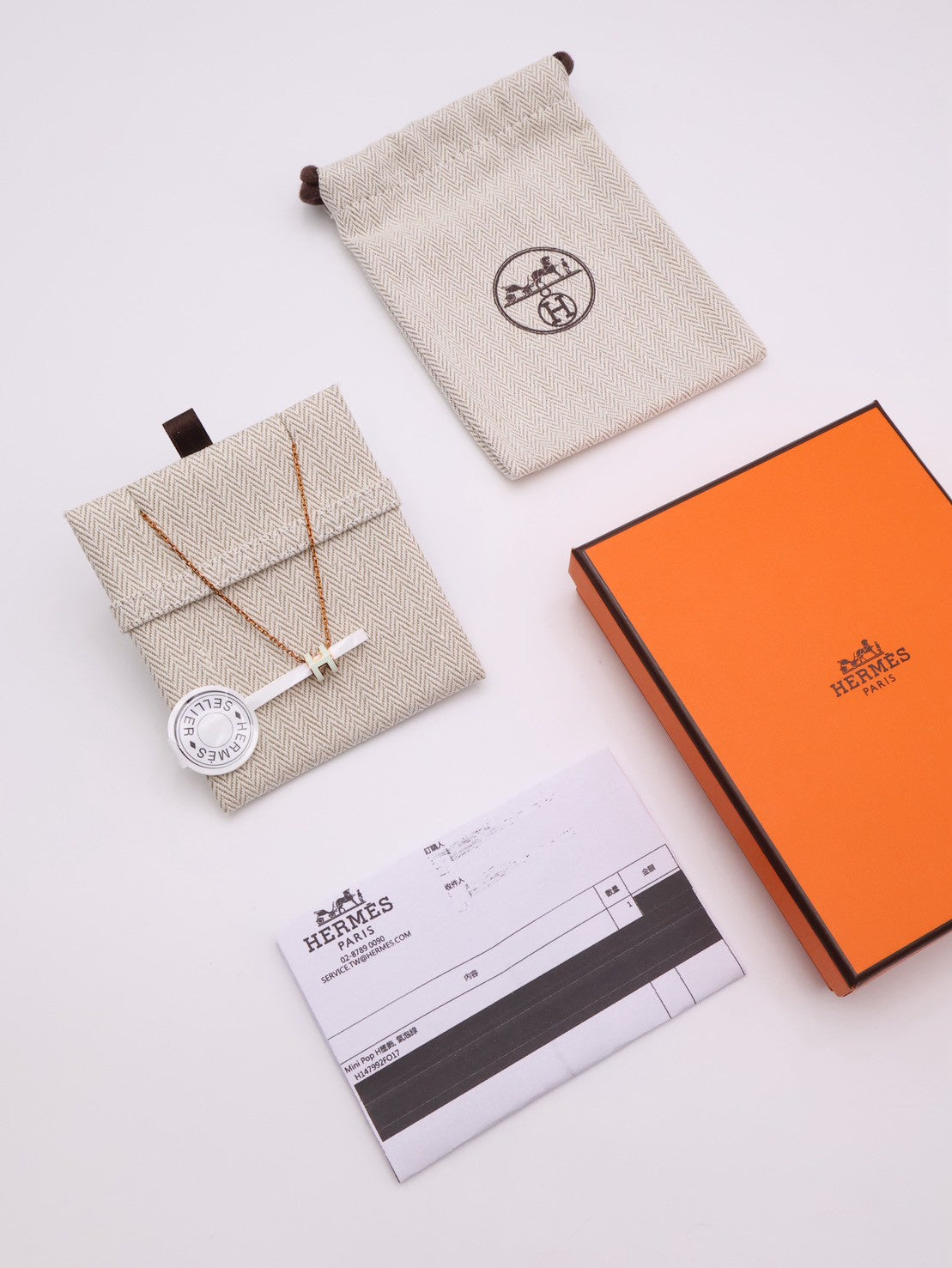HERMES Mini Pop H項鍊 - 氣泡綠玫瑰金