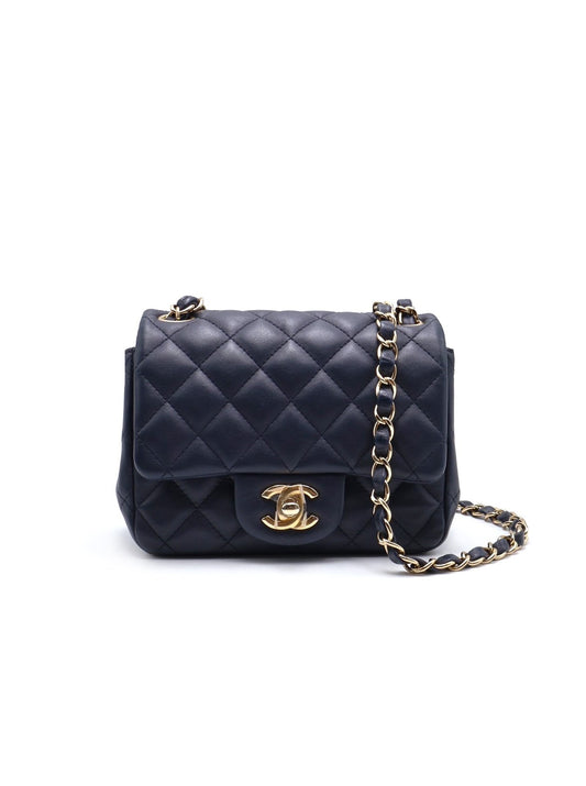 CHANEL 經典口蓋包方胖子 17 - 深藍金29開