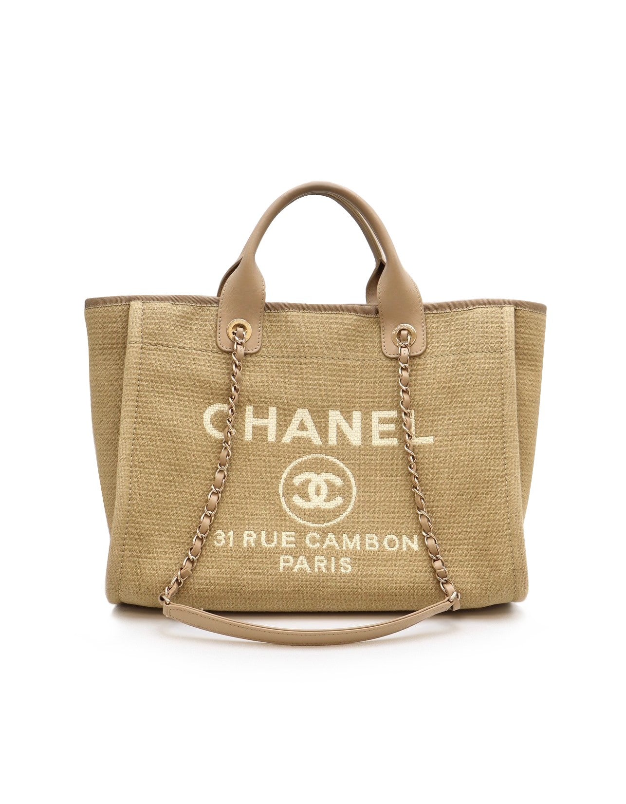 CHANEL Tote沙灘包小號 - 奶茶
