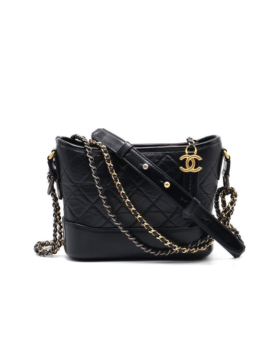 CHANEL 雙鍊條流浪包 - 小號黑