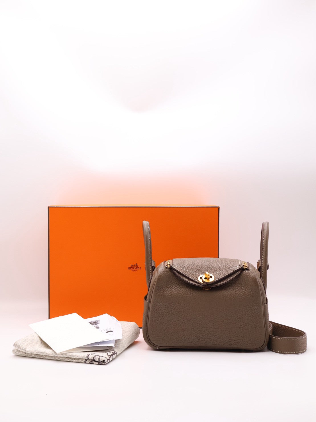 HERMES Mini Lindy - Etoupe 18 大象灰金 Y