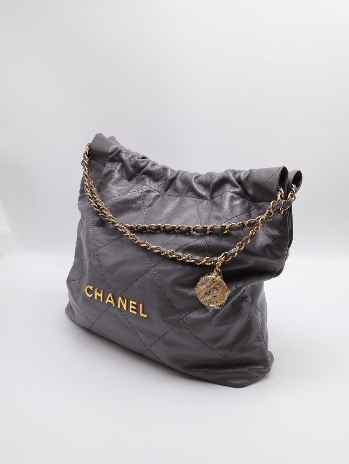 CHANEL 22 Bag - 中號深灰金
