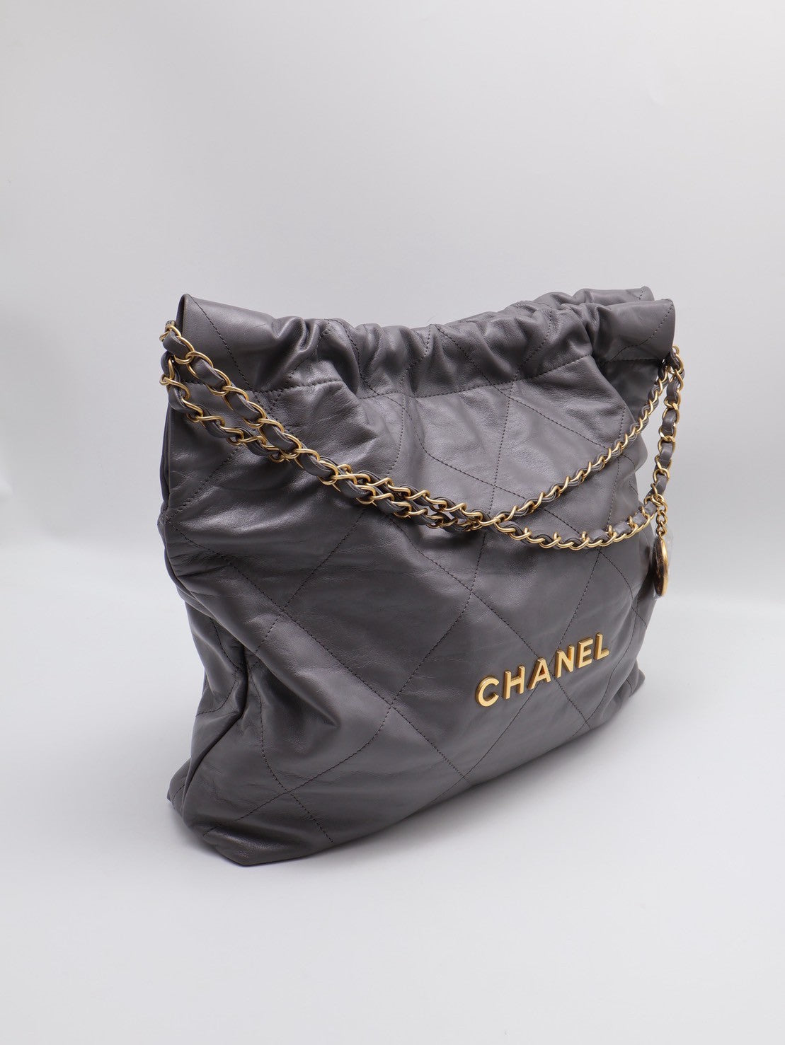 CHANEL 22 Bag - 中號深灰金