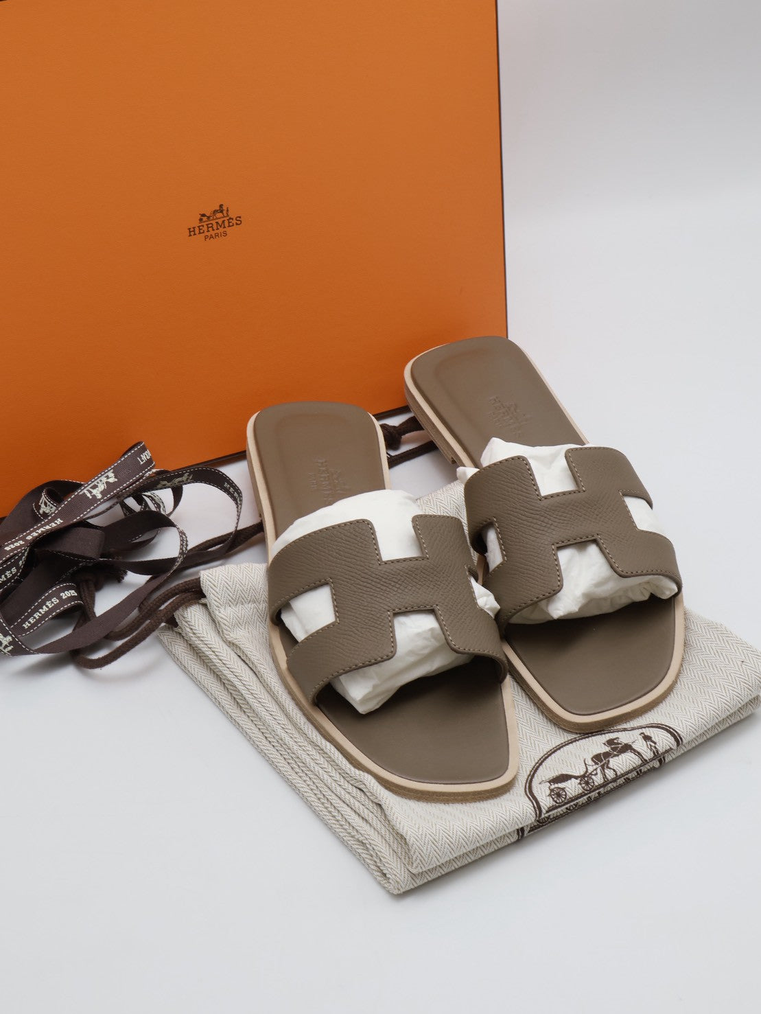 HERMES Oran拖鞋 - 灰 36
