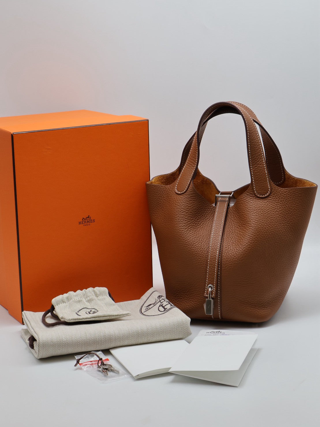 HERMES Picotin 18 - 金棕銀 B