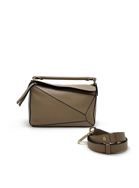 LOEWE Puzzle 納帕小牛皮手袋 - 小號沙色