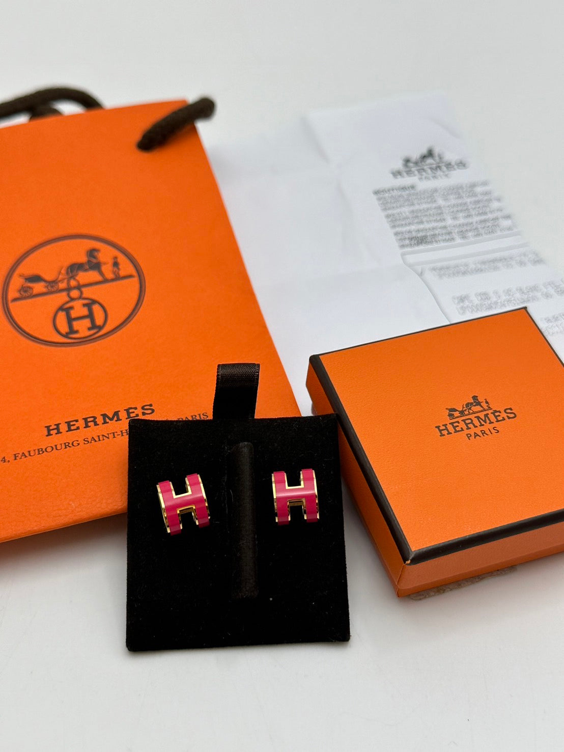 HERMES Pop H耳環 - 墨西哥玫瑰粉金