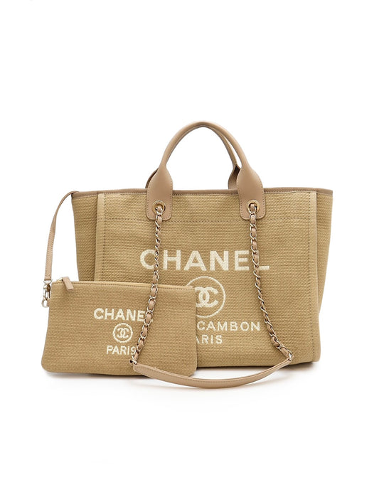 CHANEL Tote沙灘包小號 - 奶茶
