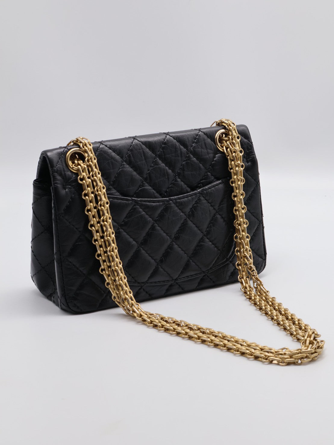 CHANEL 2.55經典口蓋包 20 - 黑金29開