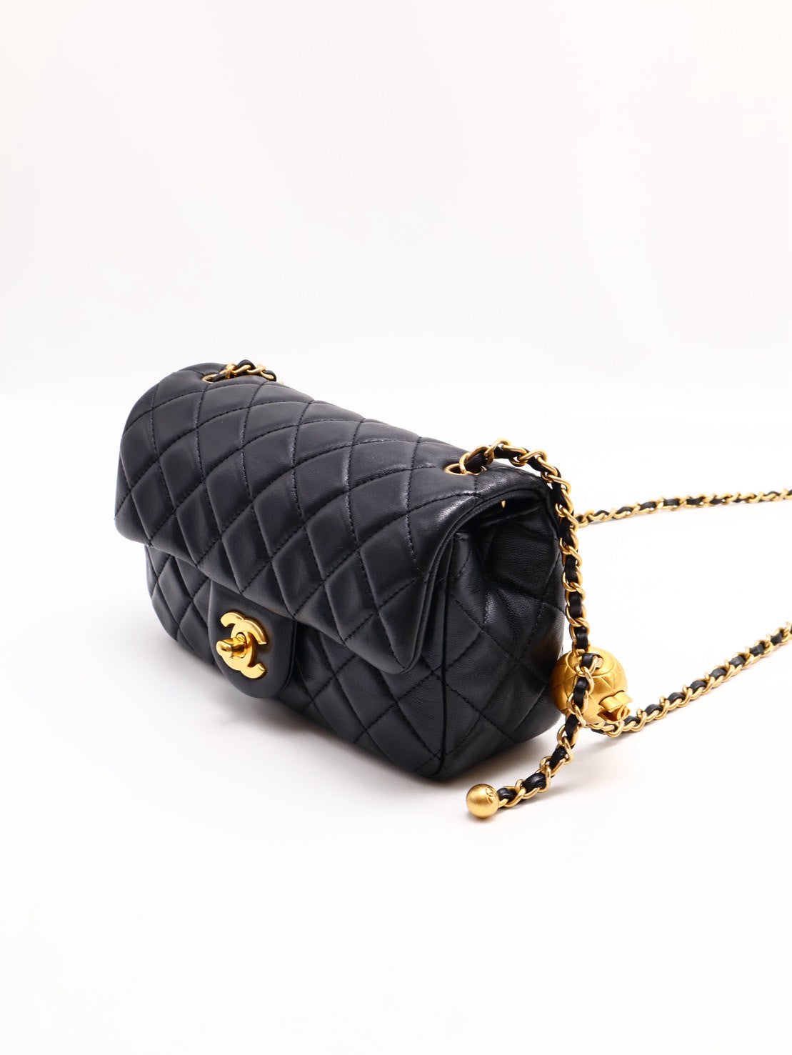 CHANEL 經典口蓋包 Mini CF20 - 金球黑金