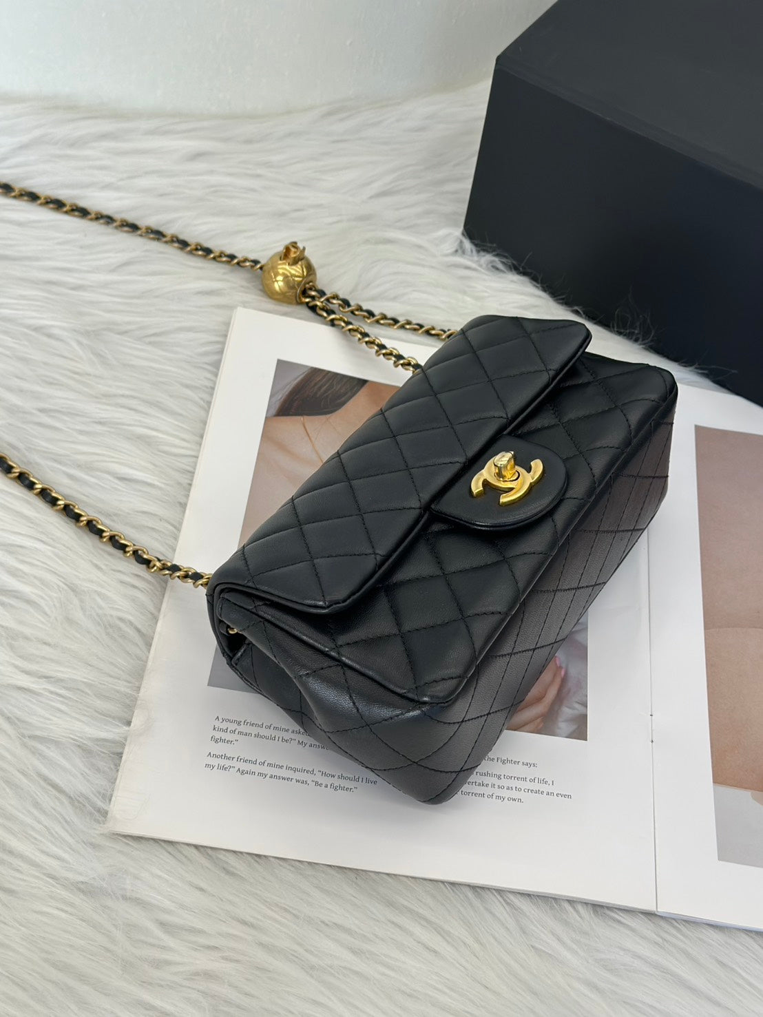 CHANEL 經典口蓋包 Mini CF20 - 金球黑金