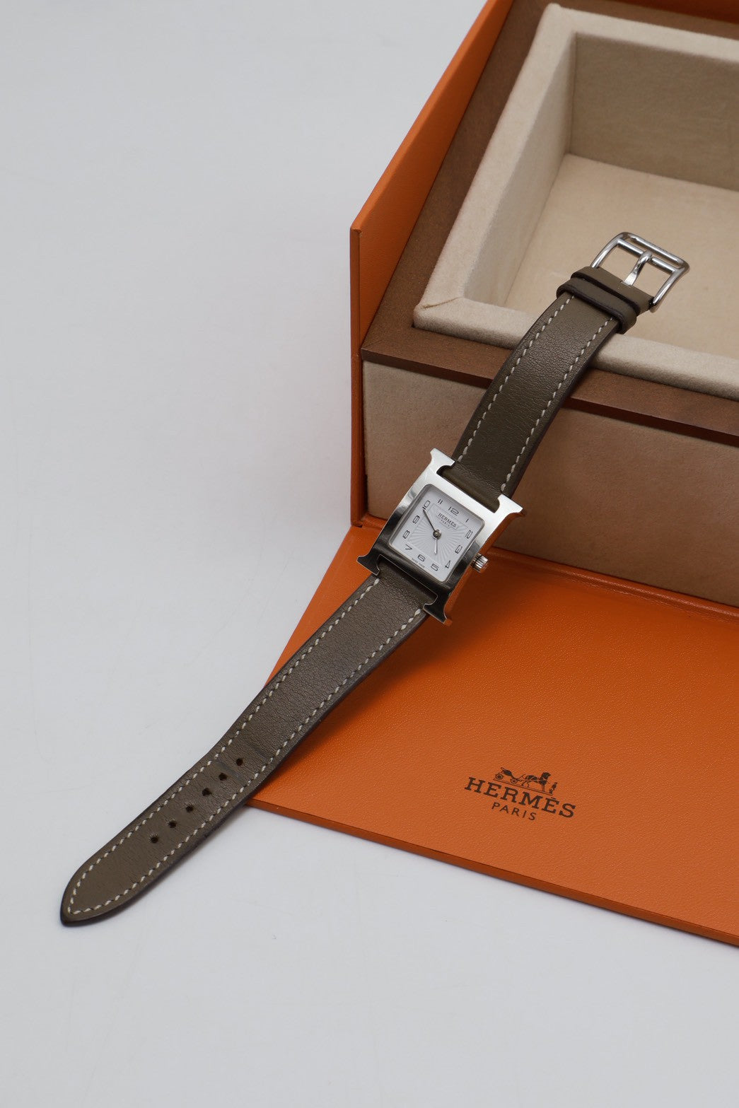 HERMES Heure H腕錶 - 21 灰銀 Y