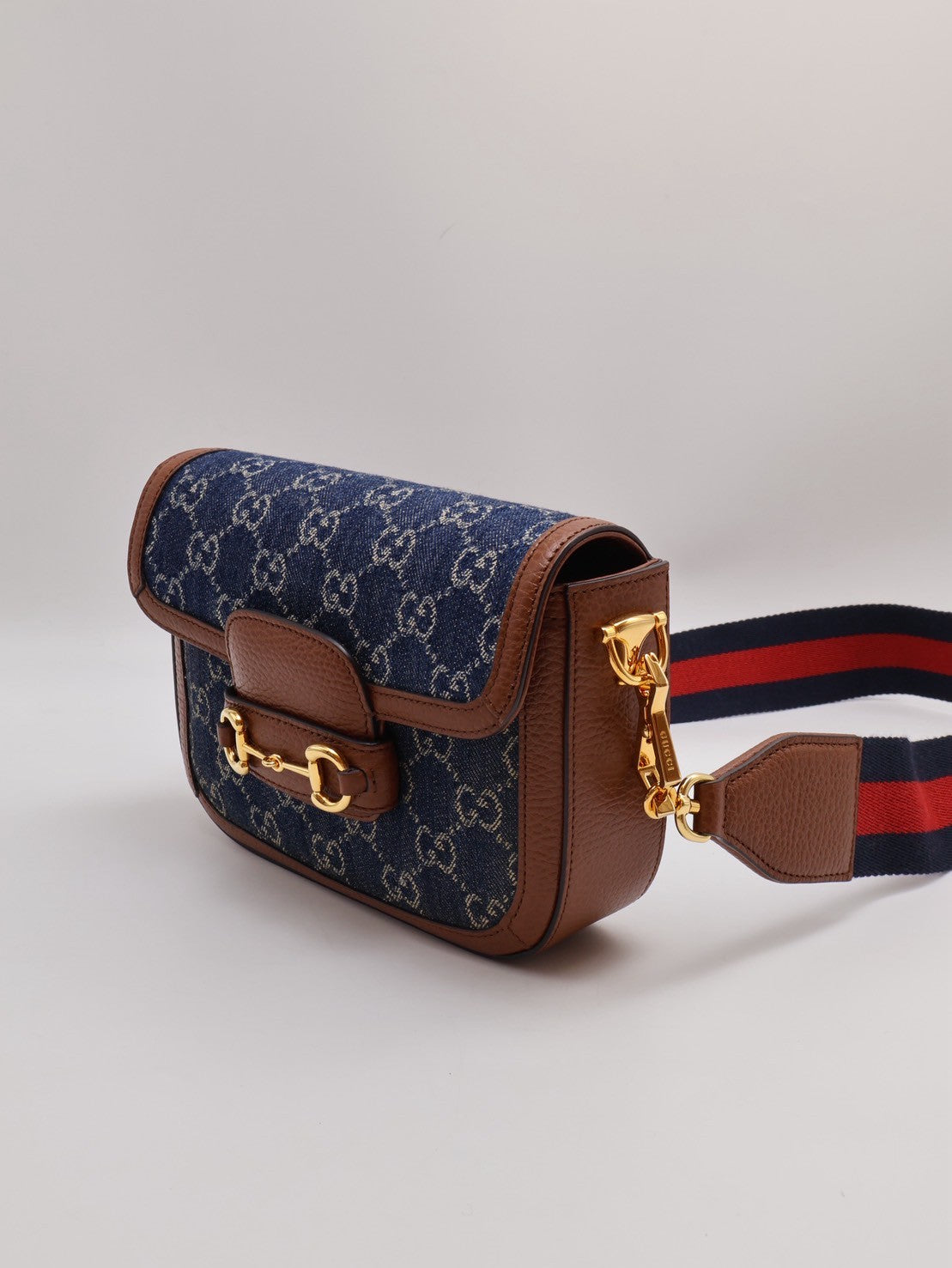 GUCCI Horsebit 1955馬銜釦馬鞍包 - mini牛仔
