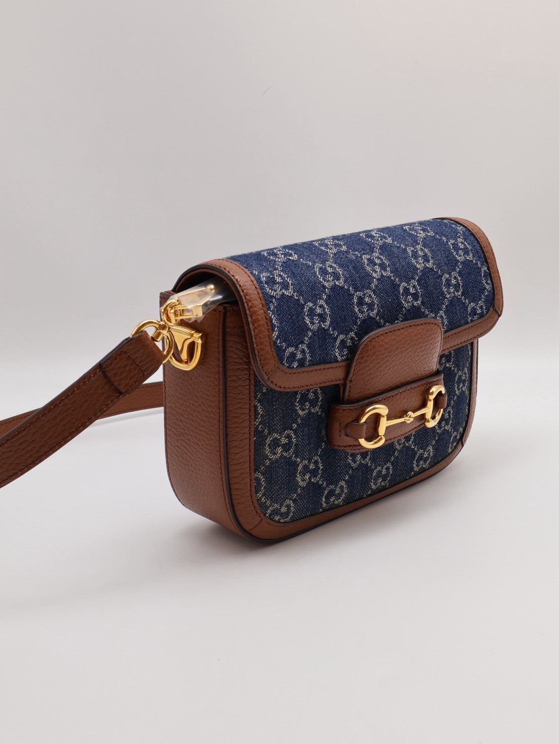 GUCCI Horsebit 1955馬銜釦馬鞍包 - mini牛仔