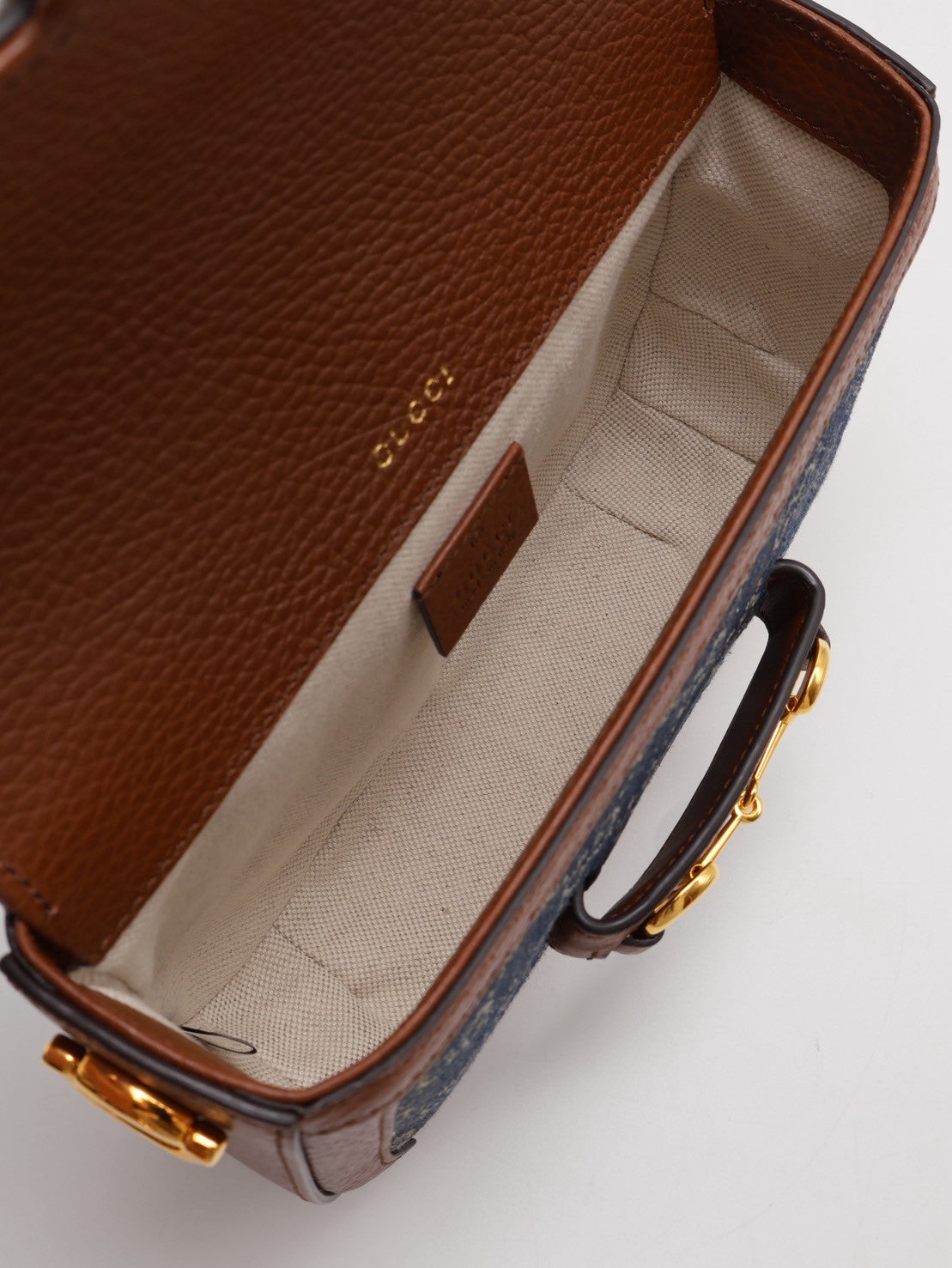 GUCCI Horsebit 1955馬銜釦馬鞍包 - mini牛仔