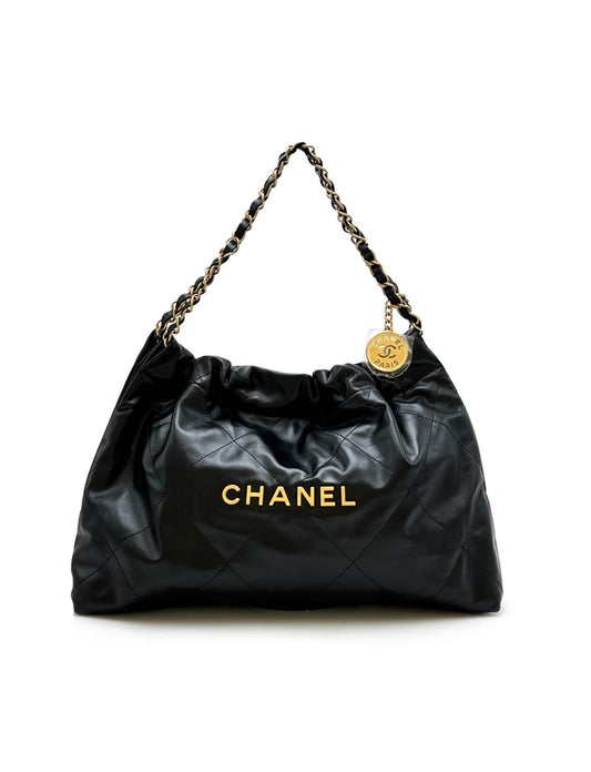 CHANEL 22 橫版Hobo bag - 黑金
