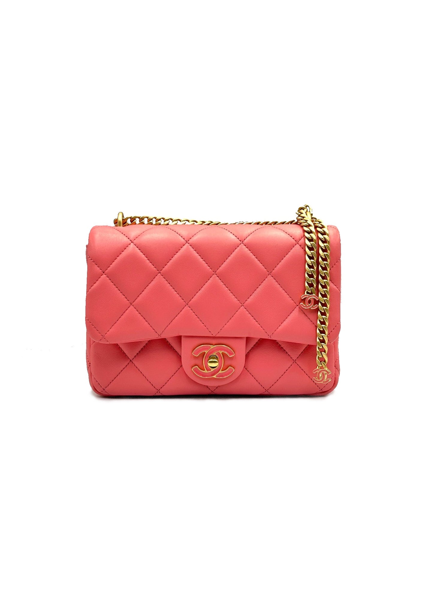 CHANEL 22P琺瑯流蘇口蓋包 Mini CF20