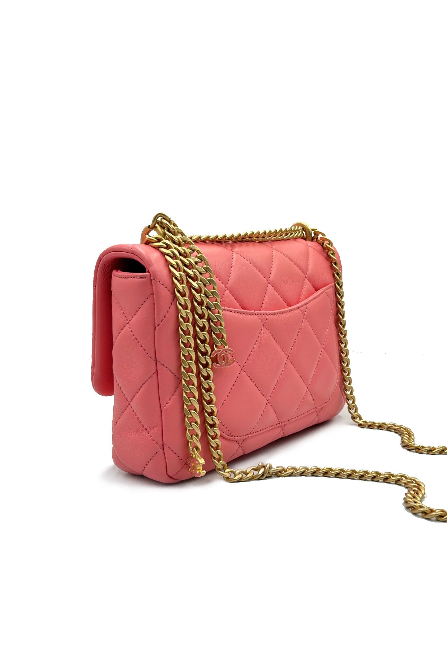 CHANEL 22P琺瑯流蘇口蓋包 Mini CF20