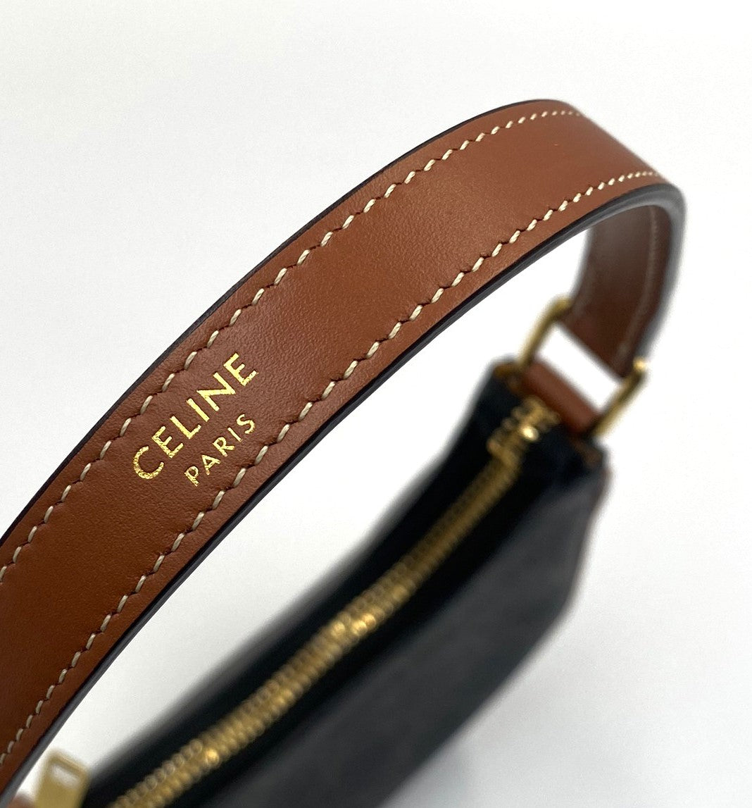 CELINE Triomphe mini ava老花腋下包