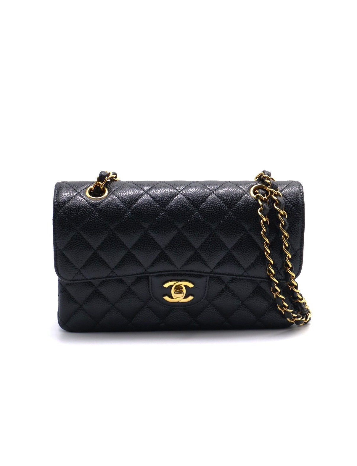 CHANEL 經典口蓋包 CF23 - 粒面牛皮黑金