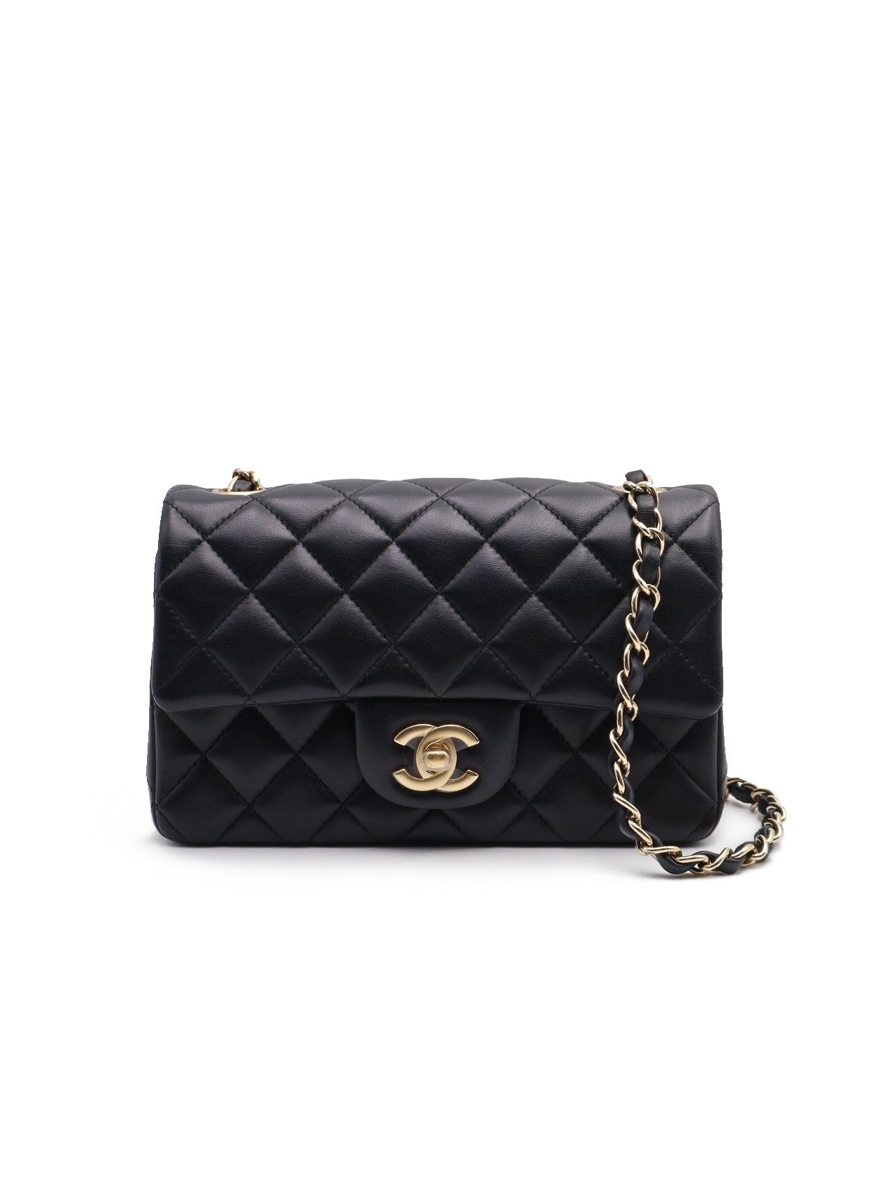 CHANEL 經典口蓋包 Mini CF20 - 黑金23開