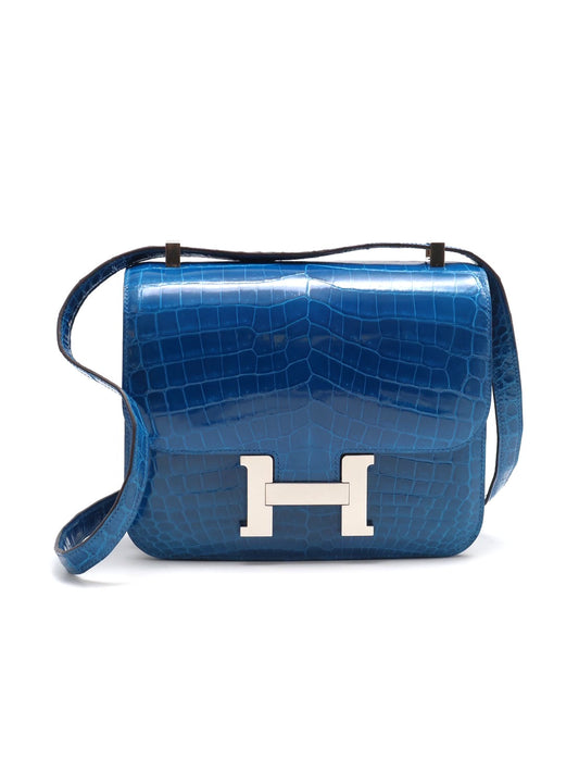 HERMES Constance 24 - 鱷魚皮伊茲密爾藍銀 X