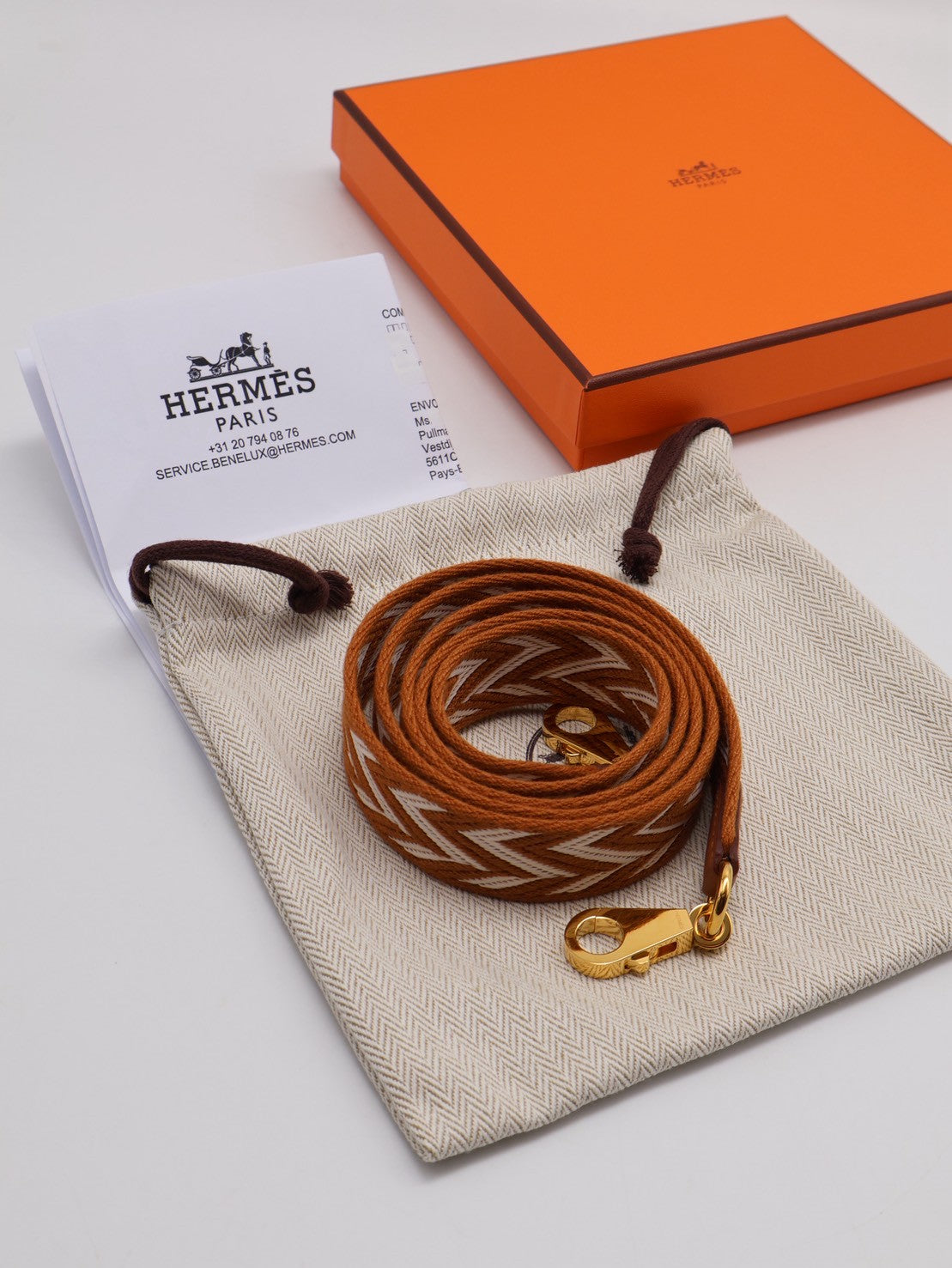HERMES Sangle zigzag替換背帶 25 - 白金棕金 B