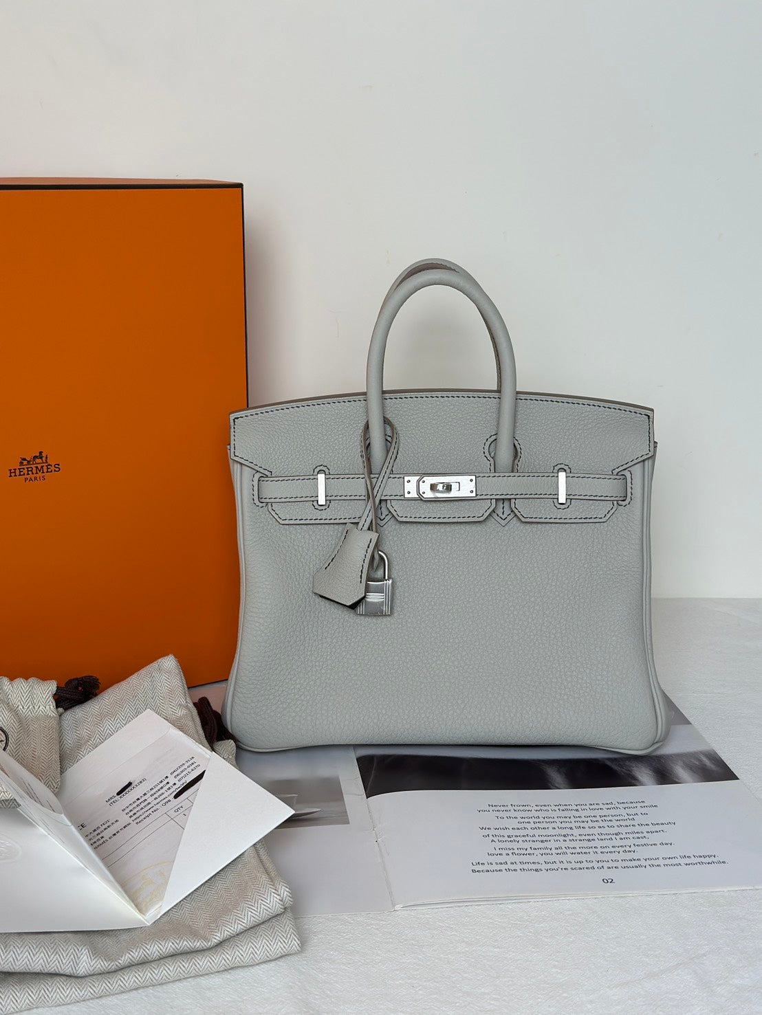 HERMES Birkin 25 - 珍珠灰拚黑