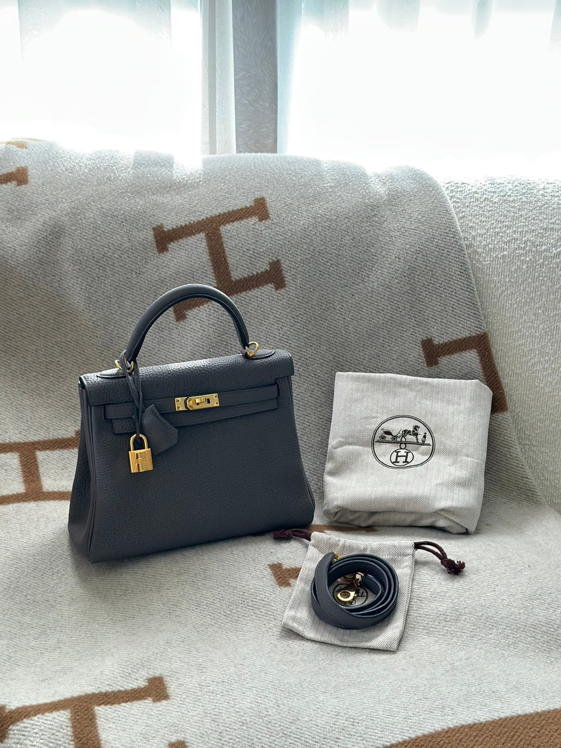 HERMES Kelly 25 - 錫器灰金 Z