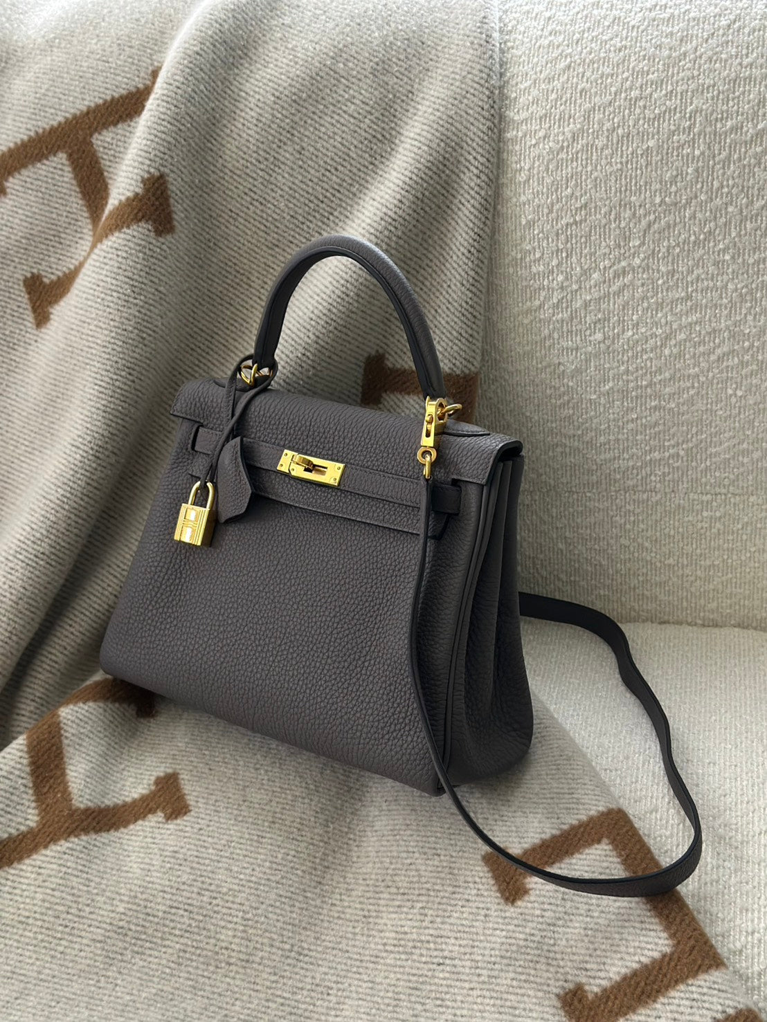 HERMES Kelly 25 - 錫器灰金 Z