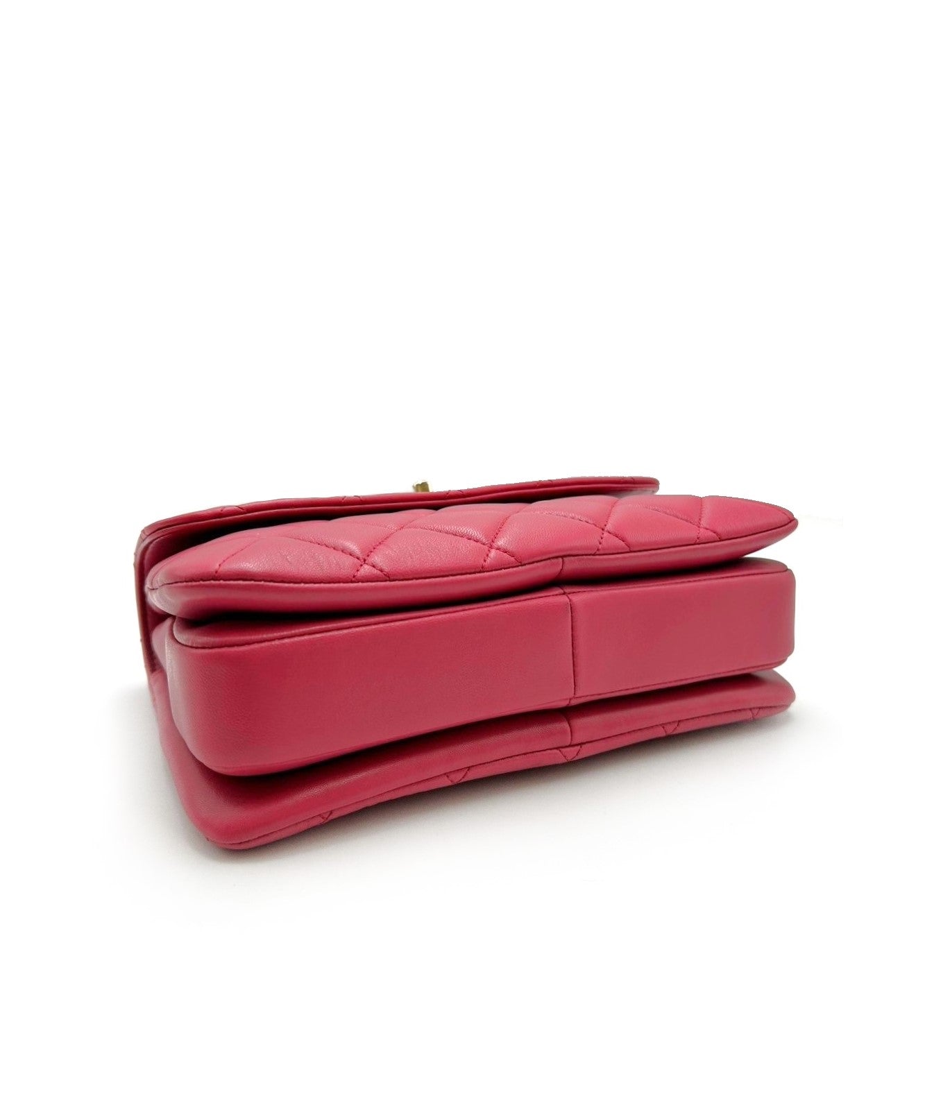 【二手商品】CHANEL Trendy handle - 小號莓紅金26開