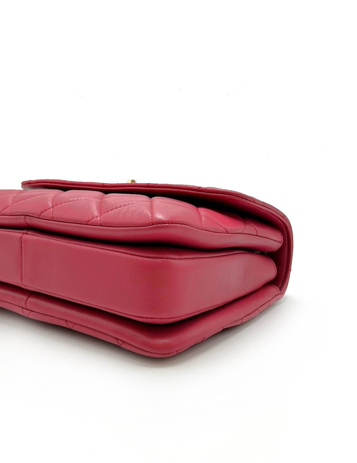 【二手商品】CHANEL Trendy handle - 小號莓紅金26開