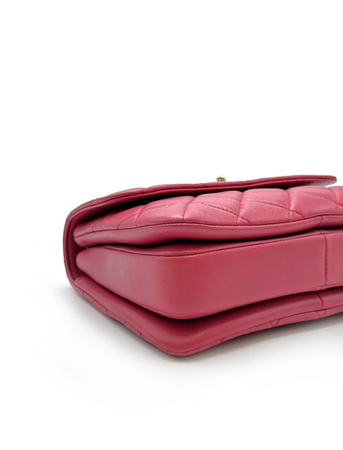 【二手商品】CHANEL Trendy handle - 小號莓紅金26開