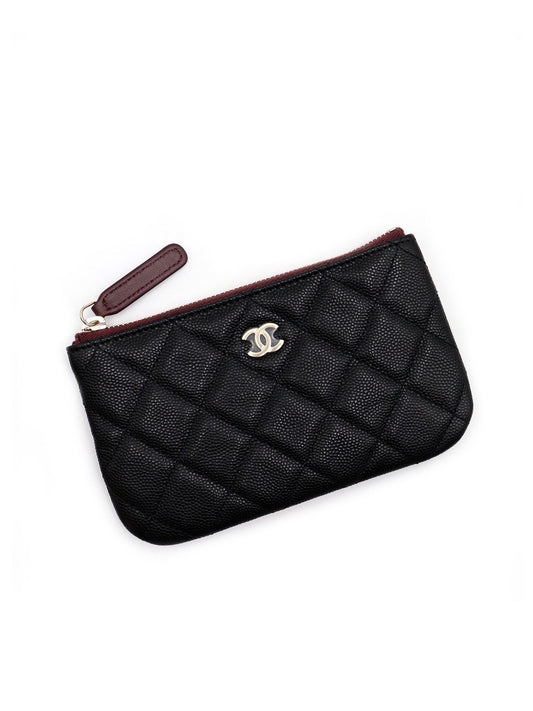 CHANEL 經典一字拉鍊零錢包 - 黑金