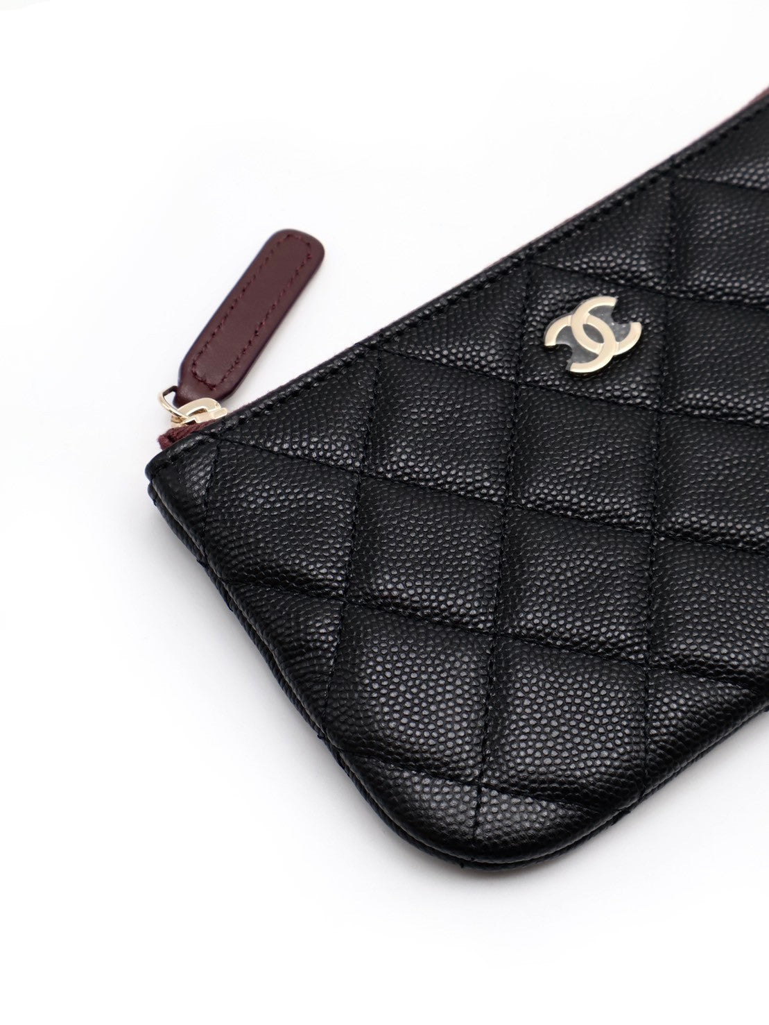 CHANEL 經典一字拉鍊零錢包 - 黑金