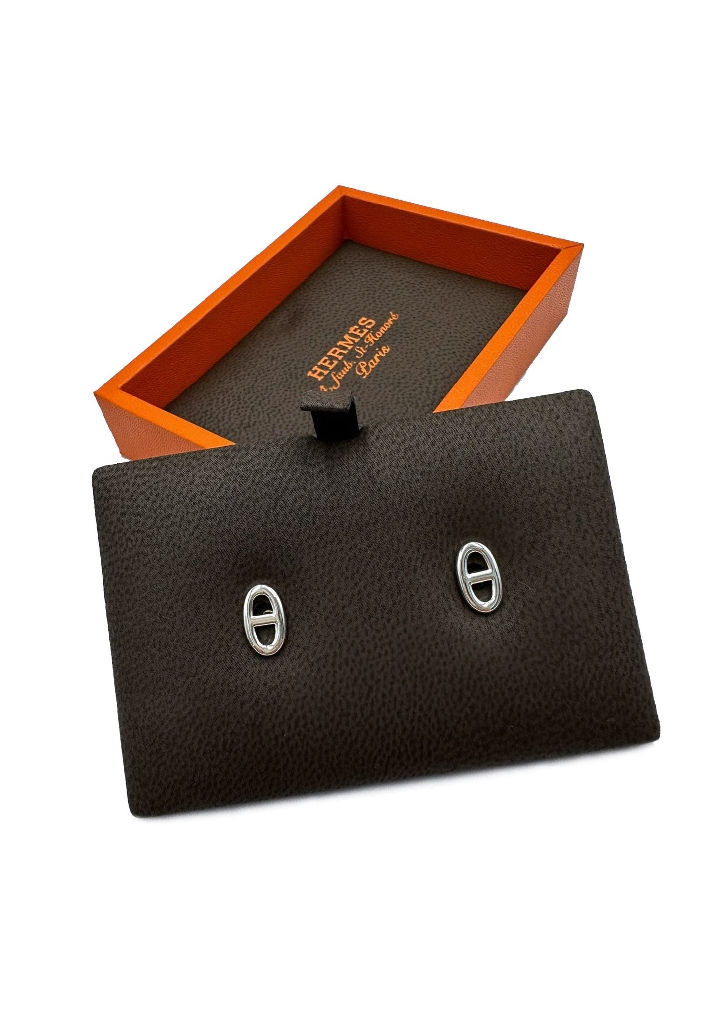 HERMES Chaine d'ancre earrings 豬鼻純銀耳環