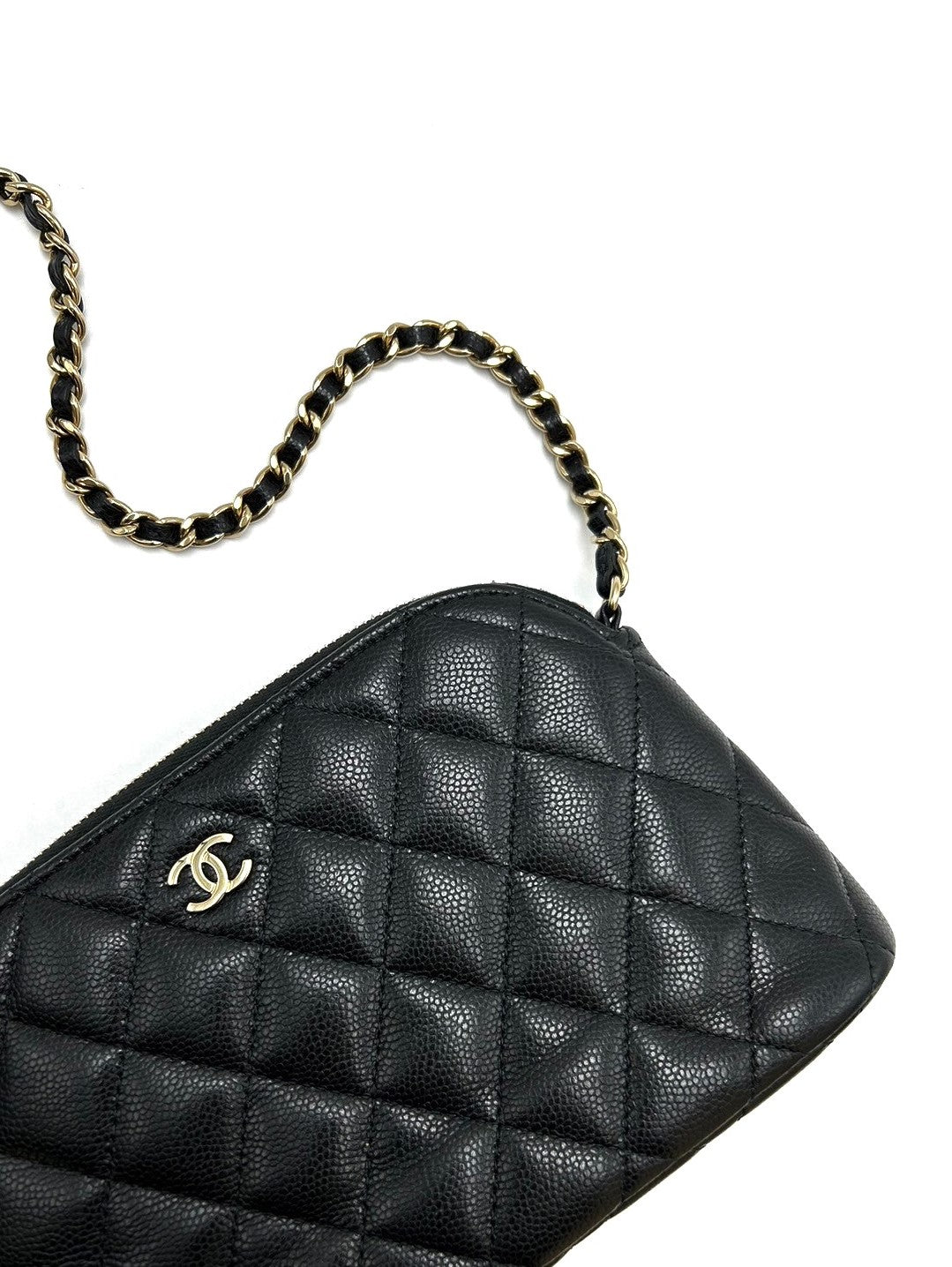 CHANEL 24A粒面牛皮貝殼包 - 黑金