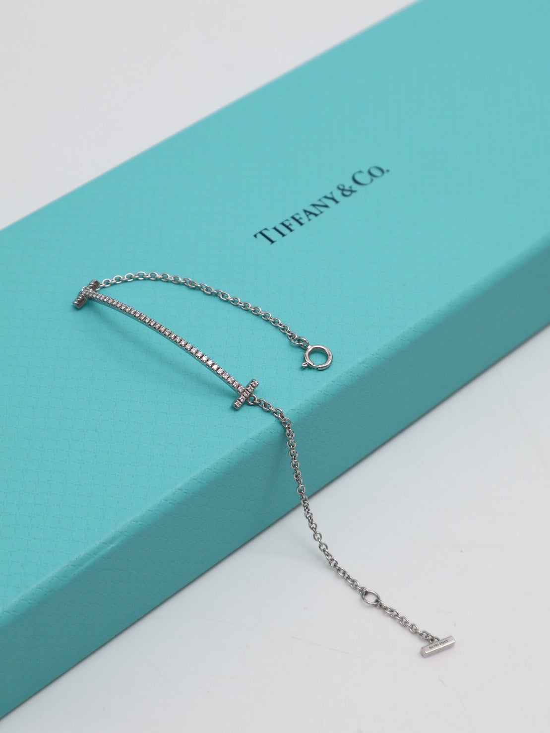 Tiffany&Co Smile18K白金手鍊 - 小號0.12 carat