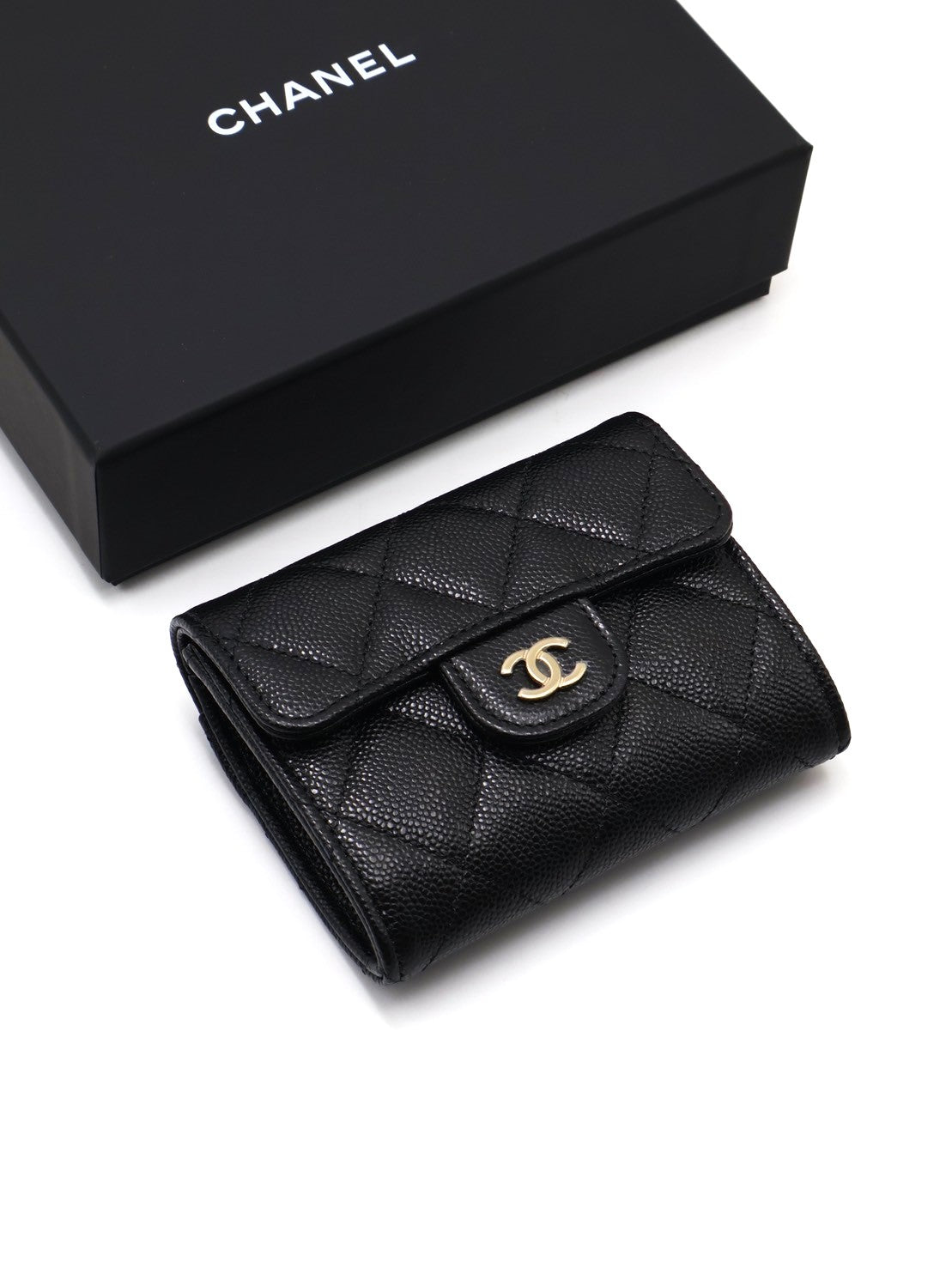 CHANEL 經典雙層卡包 - 黑金