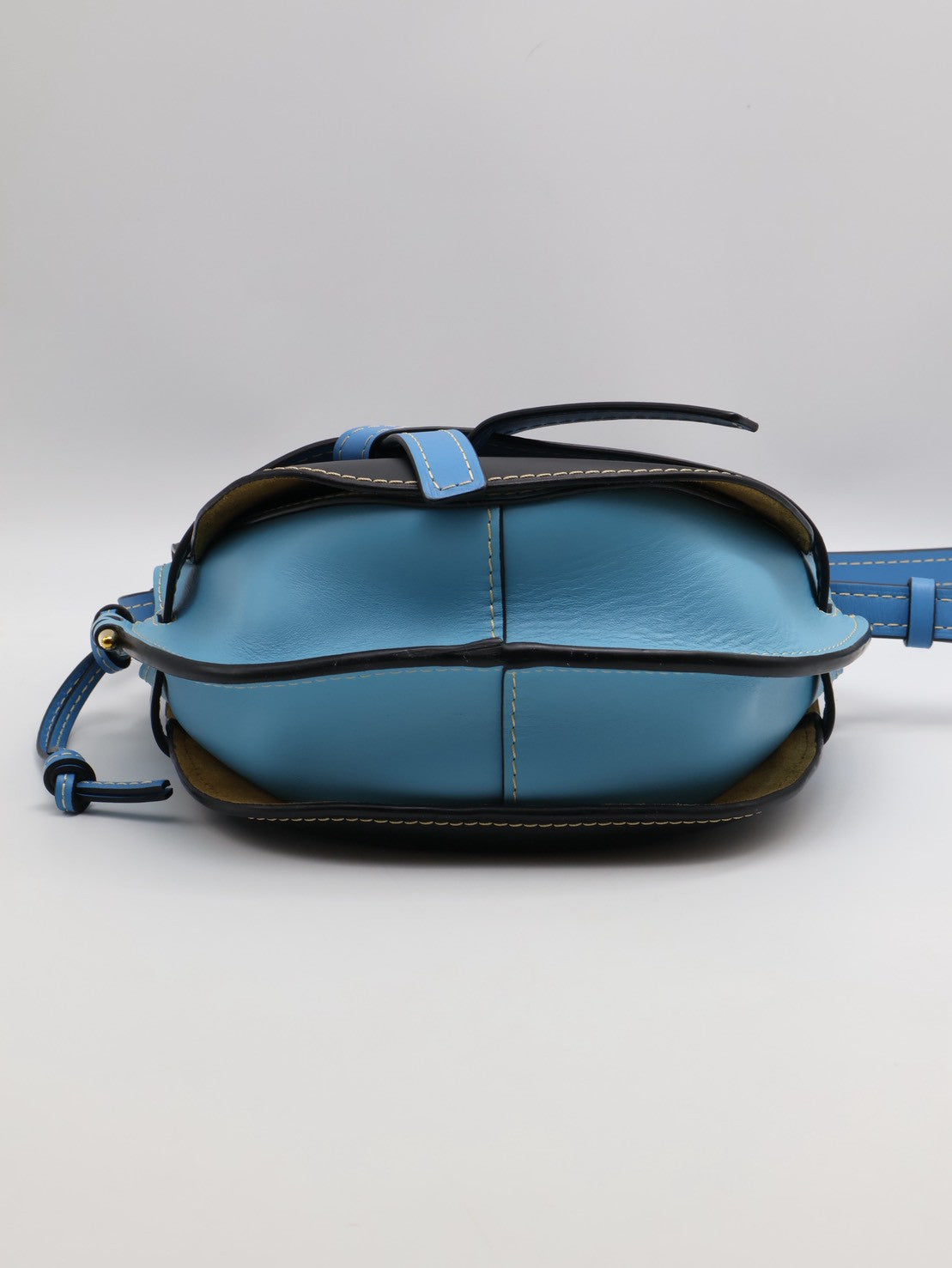 LOEWE Gate馬鞍包 - 中號水藍拚黑