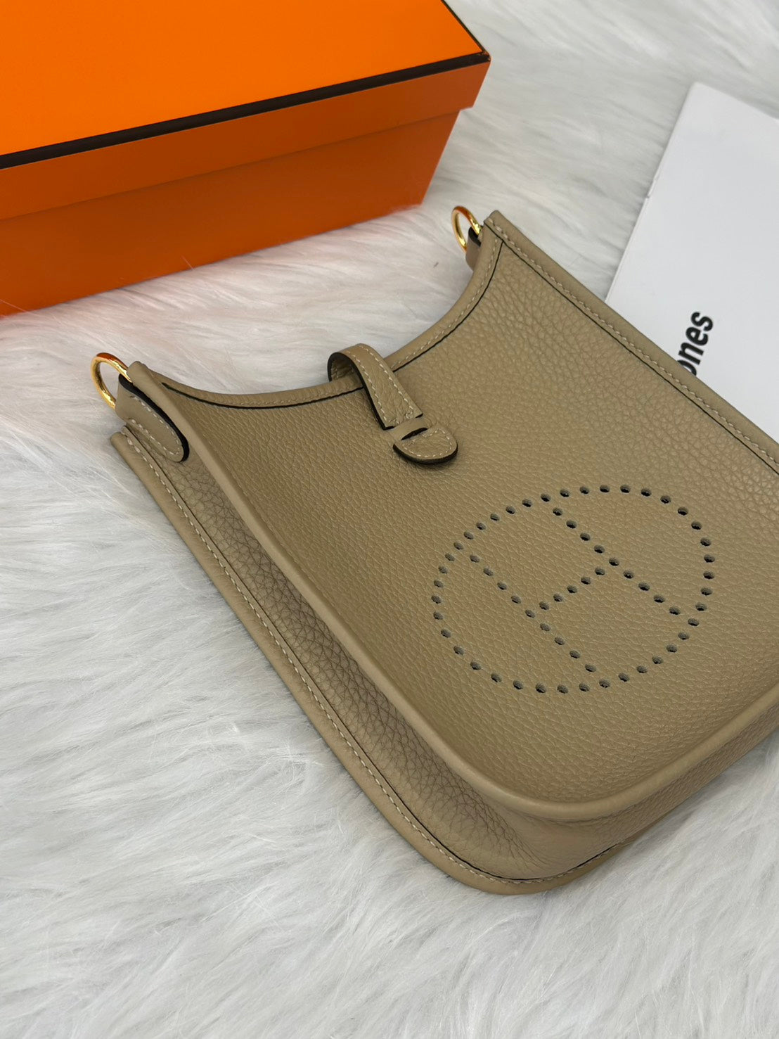 HERMES Mini evelyne - 風衣灰金