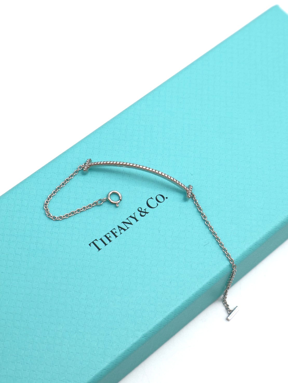 Tiffany&Co Smile18K白金手鍊 - 小號0.12 carat