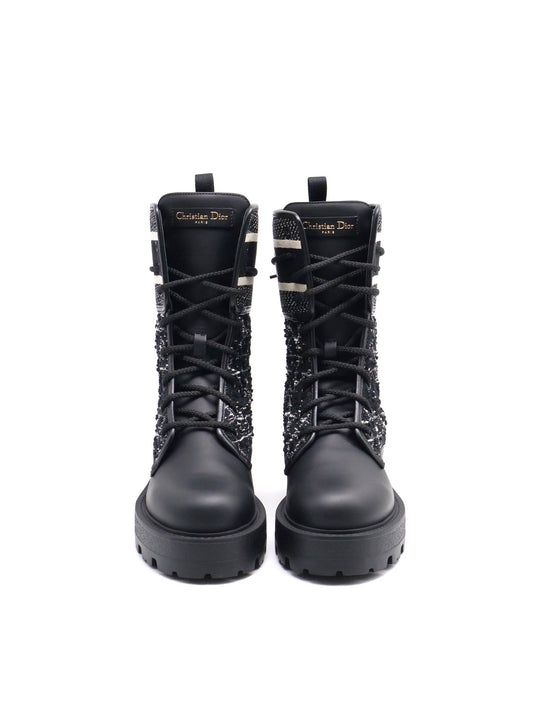 DIOR D- major粗低跟短靴 - 黑 36