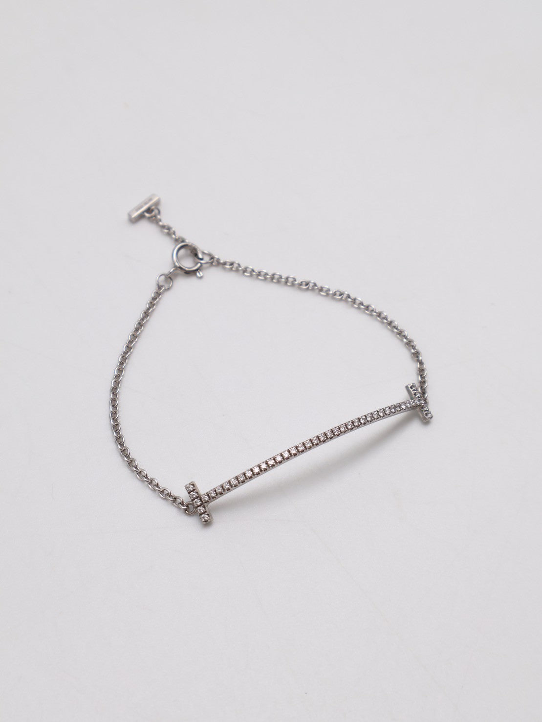 Tiffany&Co Smile18K白金手鍊 - 小號0.12 carat