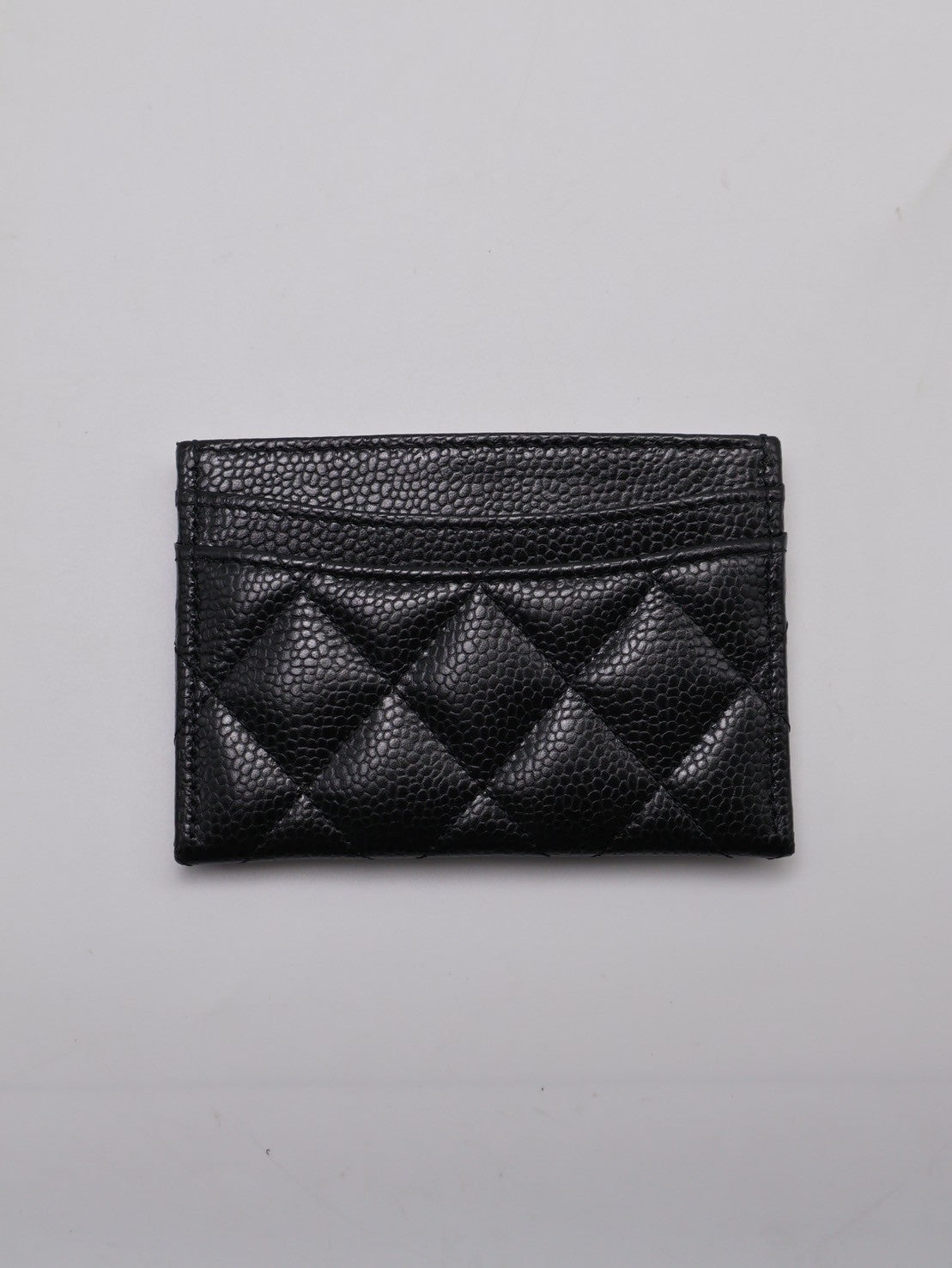 CHANEL 經典粒面牛皮名片夾 - 黑金