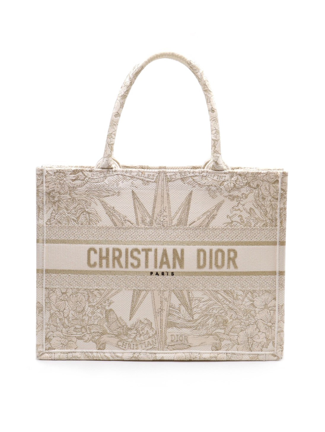 DIOR 刺繡無限夢境Tote - 中號白金